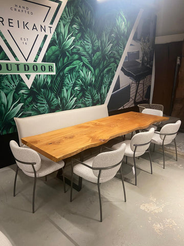 Outdoor Esstisch Zeder_ A1563 inkl. Bank und Stühle